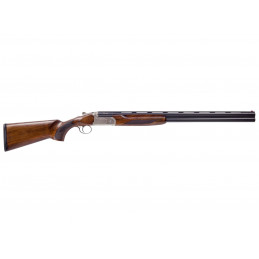 Fusil superposé Akkar Churchill 206X Silver 12/76, arme de chasse élégante avec finition argentée, parfait pour la chasse
