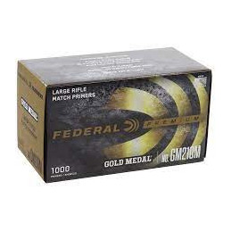 Federal Amorces-Amorces Federal Gold Medal Large Rifle GM210M-Amorces Federal Gold Medal Large Rifle N°GM210MRécapitulatif du ProduitLes Amorces Fédéral Gold Medal Large Rifle N°GM210M sont spécialement conçues pour les tireurs de carabines qui recherchent une performance exceptionnelle et une précision sans compromis. Ces amorces de haute qualité sont parfaites pour les recharges destinées aux calibres de gros rifles, garantissant une ignition fiable et rapide pour chaque tir.